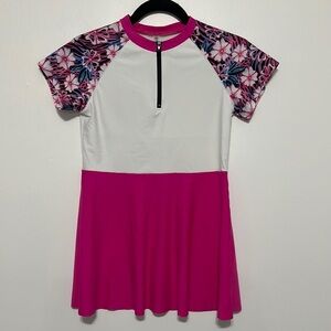 Kids Swim Dress - Pink and White